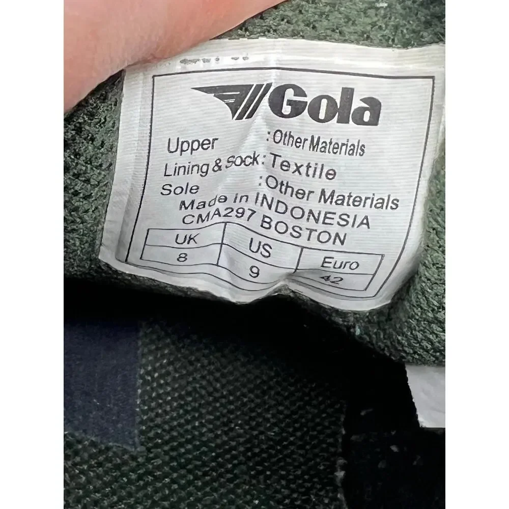 Men's Gola Boston CMA297 Black Green Trainers Low Top Sneakers 9